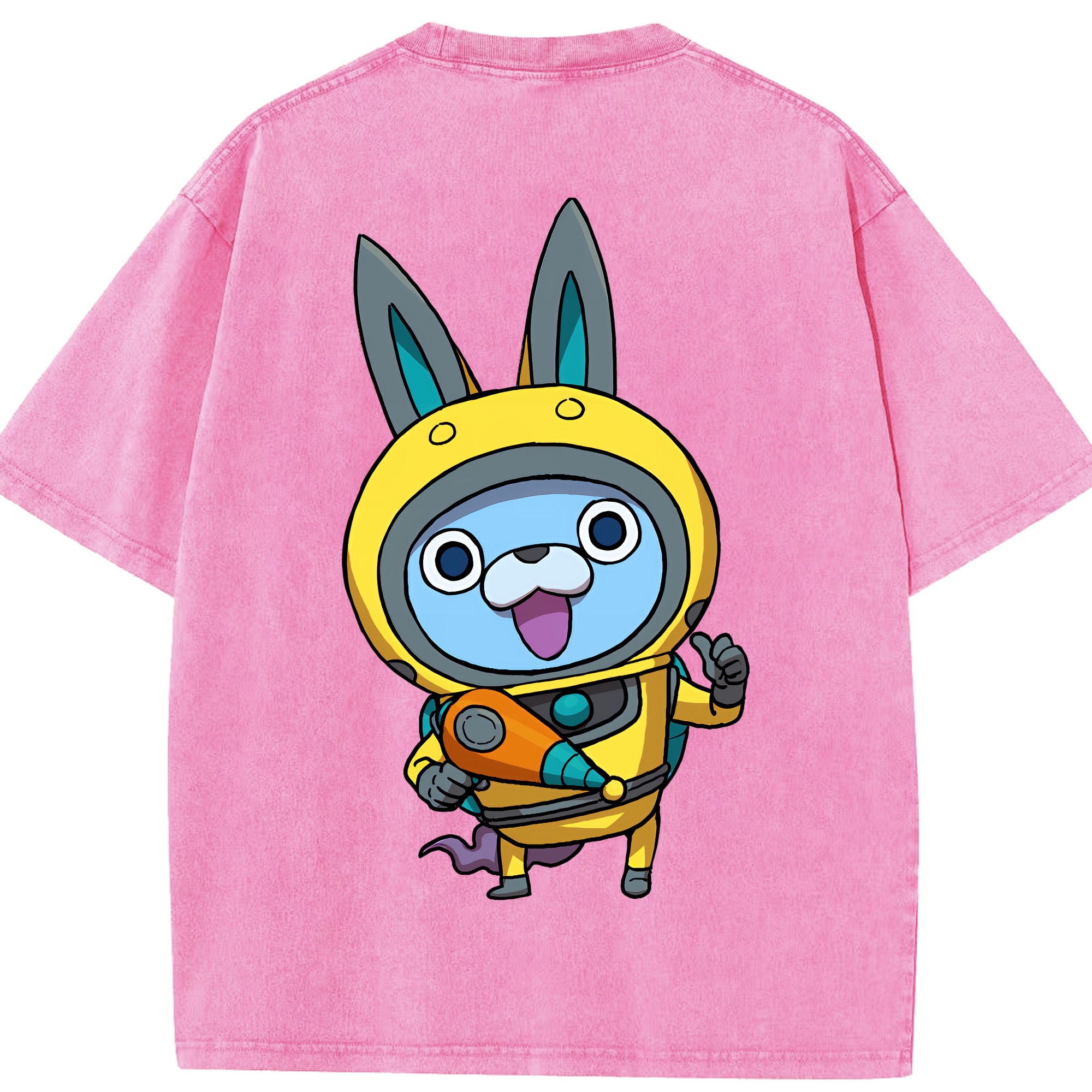 （画像用） 妖怪ウォッチ Yo-kai Watch 綿100% ヴィンテージ風 半袖Tシャツ（背面プリント）